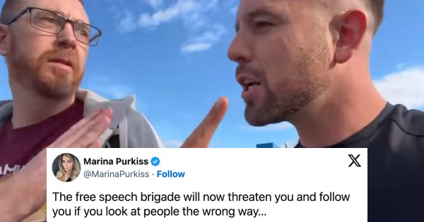 Far right activist Danny Thomas harassed a man on the street for not seeming to support his 'Stop the Boats' protest, and now people are calling on the police to step in