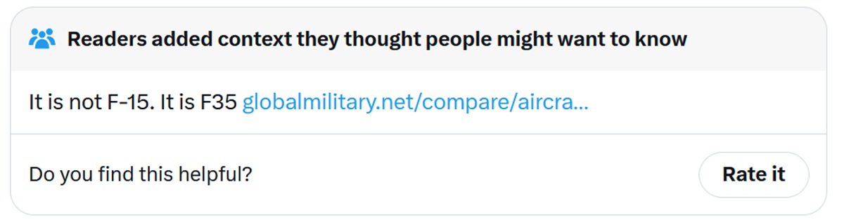 It is not F-15. It is F35