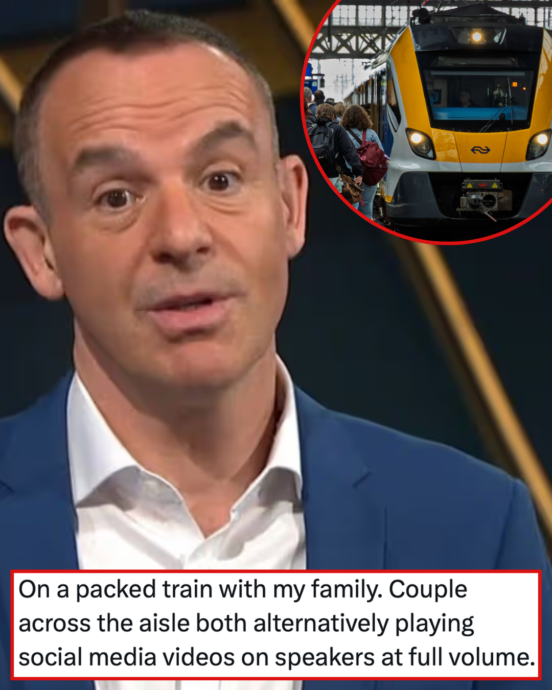 Martin Lewis asked a noisy train passenger to turn down their phone and their eye-popping answer had the entire internet tearing its hair out
