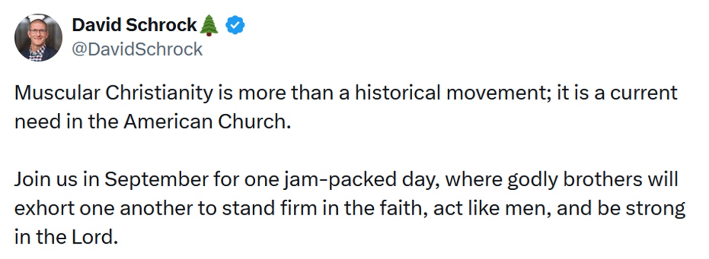 Muscular Christianity is more than a historical movement; it is a current need in the American Church.
Join us in September for one jam-packed day, where godly brothers will exhort one another to stand firm in the faith, act like men, and be strong in the Lord.
