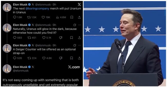 Elon Musk has been trying out a new comedy routine on Twitter by banging on about ‘Uranus’, and it’s a whole new level of cringe
