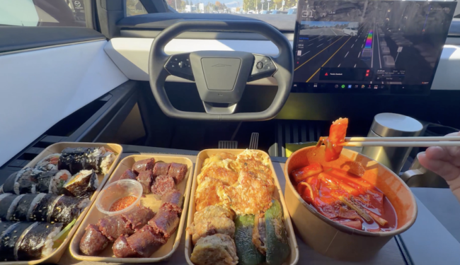 An American was super-excited about being able to eat in his self-driving Tesla and these Europeans brought him magnificently down to earth