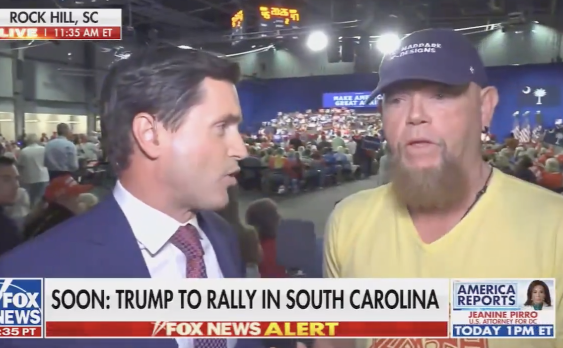 Fox News thought they'd found a Maga at this Trump rally but he was something else entirely and it's just hilarious