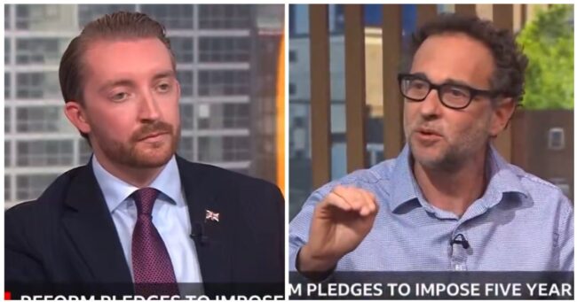 Watch Reform UK’s spokesman sit in stunned silence as a journalist absolutely shreds their latest immigration policy