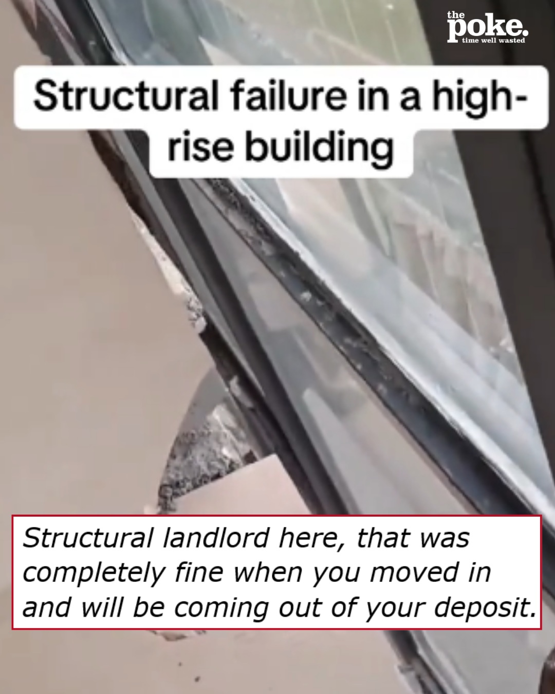 The crack in this high-rise building was frankly terrifying, but the hilarious comments lightened the mood
