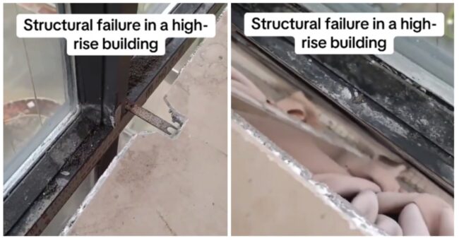 The crack in this high-rise building was frankly terrifying, but the hilarious comments lightened the mood