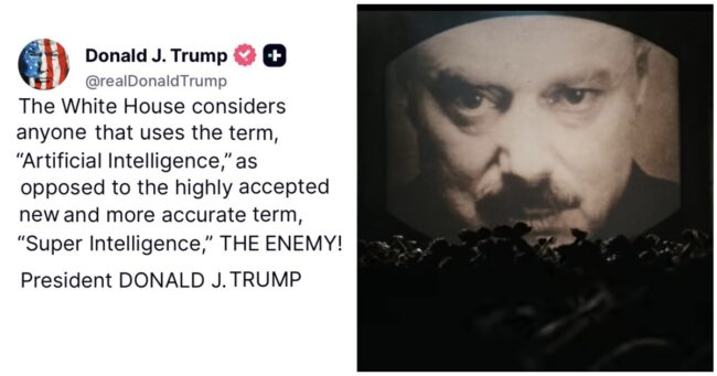 Donald Trump declared people “the enemy” for saying AI instead of SI, and Orwell entered the chat – 23 people calling out the newspeak
