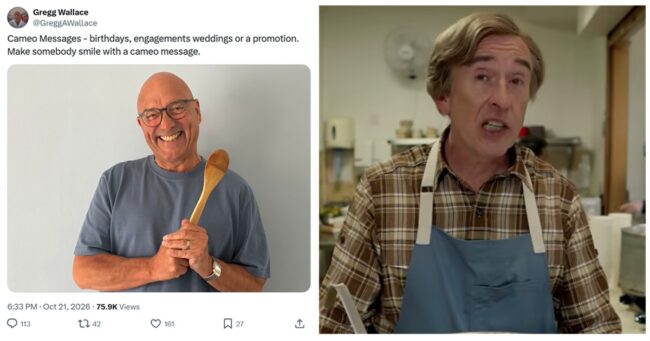 Gregg Wallace thought posing with a dirty spoon was a good way to hawk his Cameo account. He was wrong – 17 tasty takedowns