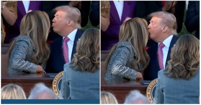 Melania Trump couldn’t have been less keen to be kissed by her husband, and it’s as relatable as she’s ever been