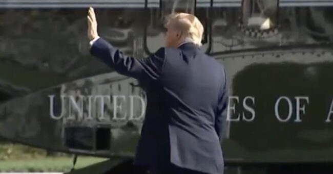 People wondered who Donald Trump was saluting on his way to Marine One and the camera operator’s response was sheer perfection