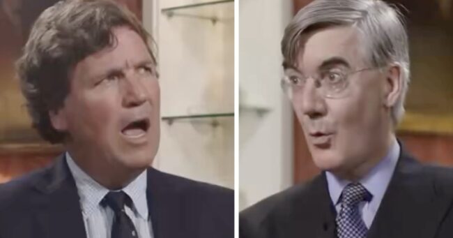 Tucker Carlson said Russia doesn’t punish people whose ideas it doesn’t like and Jacob Rees-Mogg’s one word response spoke for the entire internet