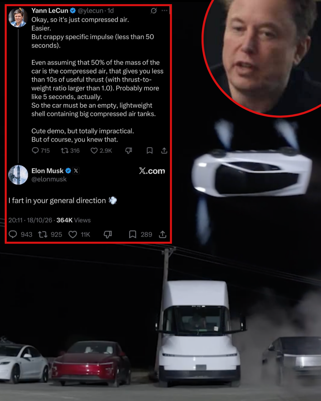 Elon Musk tried to take the wind out of this ‘flying car’ troll and their A++ comeback went into orbit