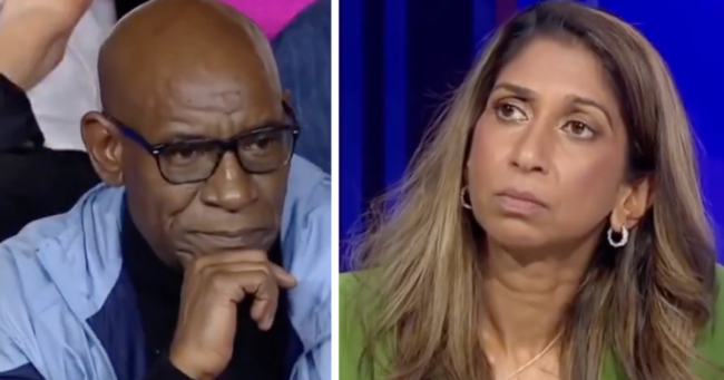 Suella Braverman trying to convince this man he’s not English is like the very essence of Reform and his A++ response was simply brilliant
