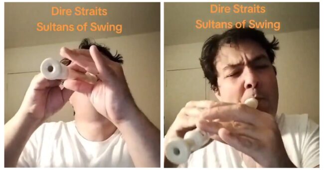 People are absolutely blown away by this viral clip of a guy playing Sultans of Swing on a recorder