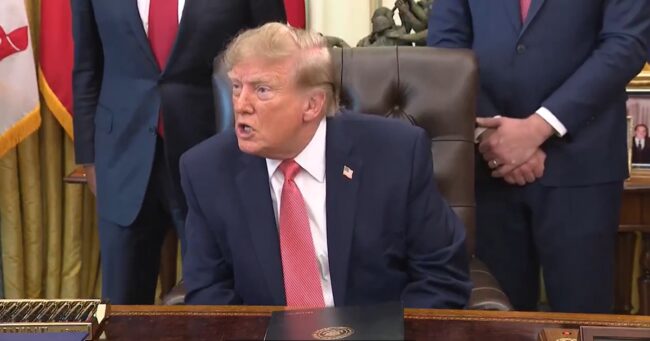 A reporter pointed out the huge flaw in Trump’s new policy, and his snarling reaction had more red flags than a Beijing parade