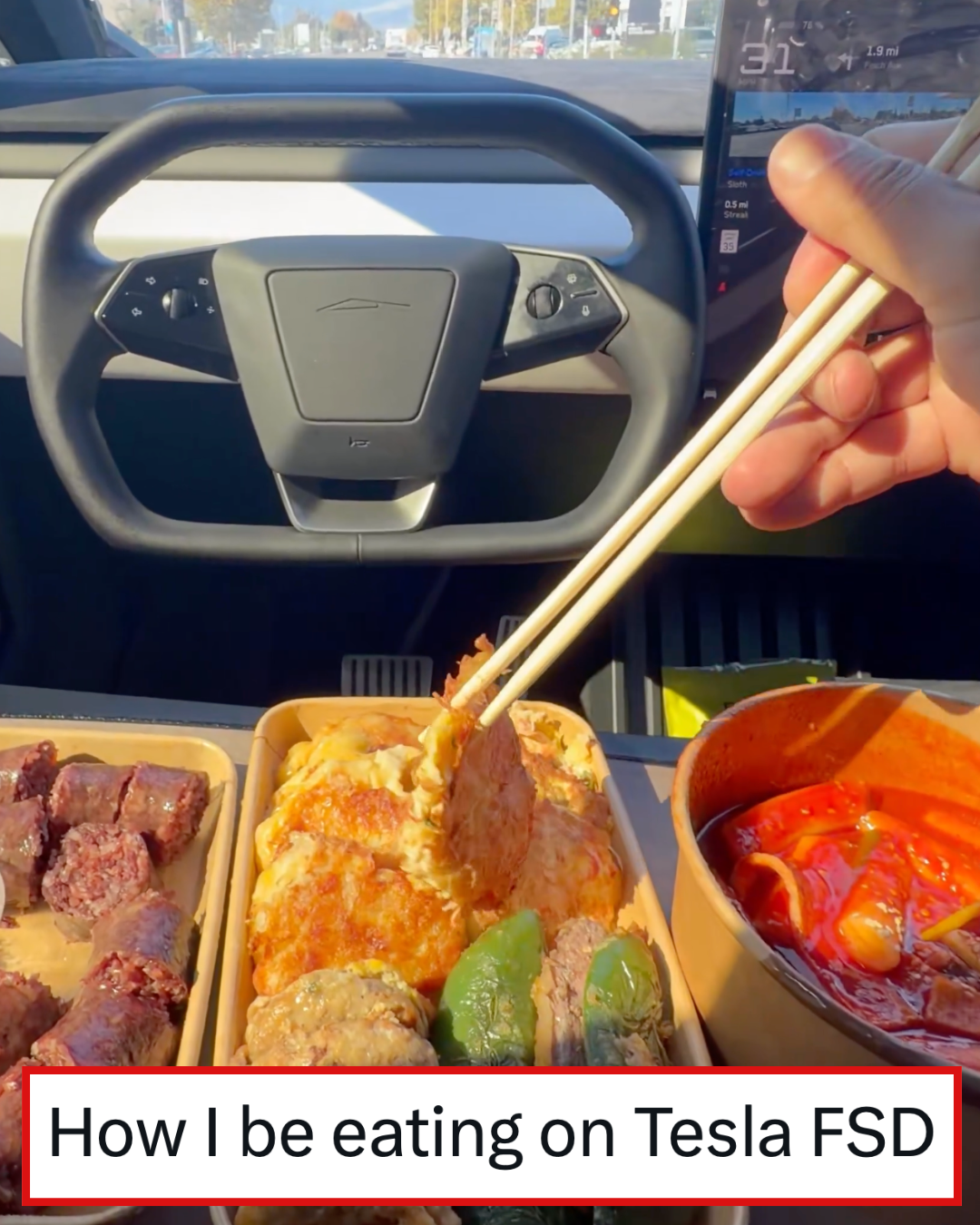 An American was super-excited about being able to eat in his self-driving Tesla and these Europeans brought him magnificently down to earth