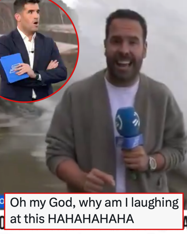 This Spanish weather reporter got a bit too close to the extreme weather and it’s a salutary lesson for us all